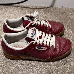 Adidas Continental 80 – Maroon / Red Leather – Gum Sole